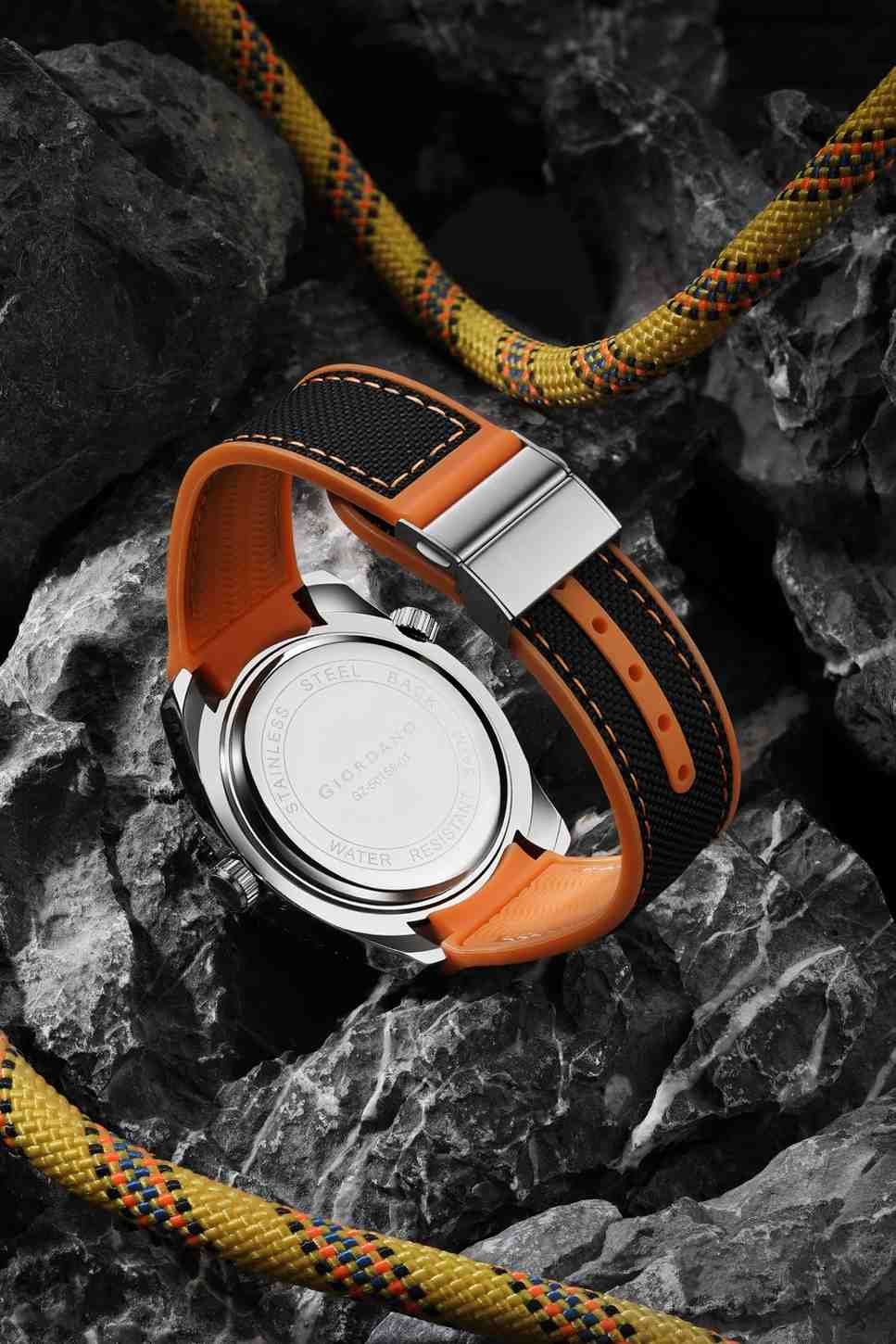 Giordano Analog Quartz Watch For Men – Round Dial with Rotating Bezel ...