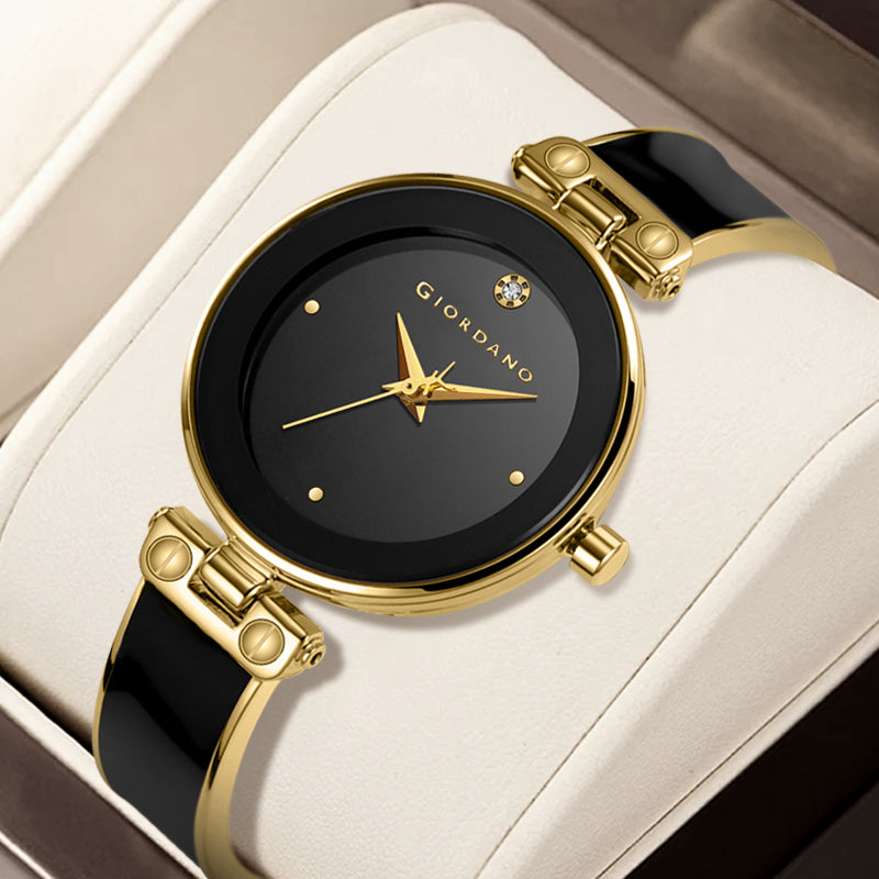 Giordano Designer Analog Watch for Women – Glossy Round Dial & Bracelet Style Stainless Steel Strap | GZ-60099-44