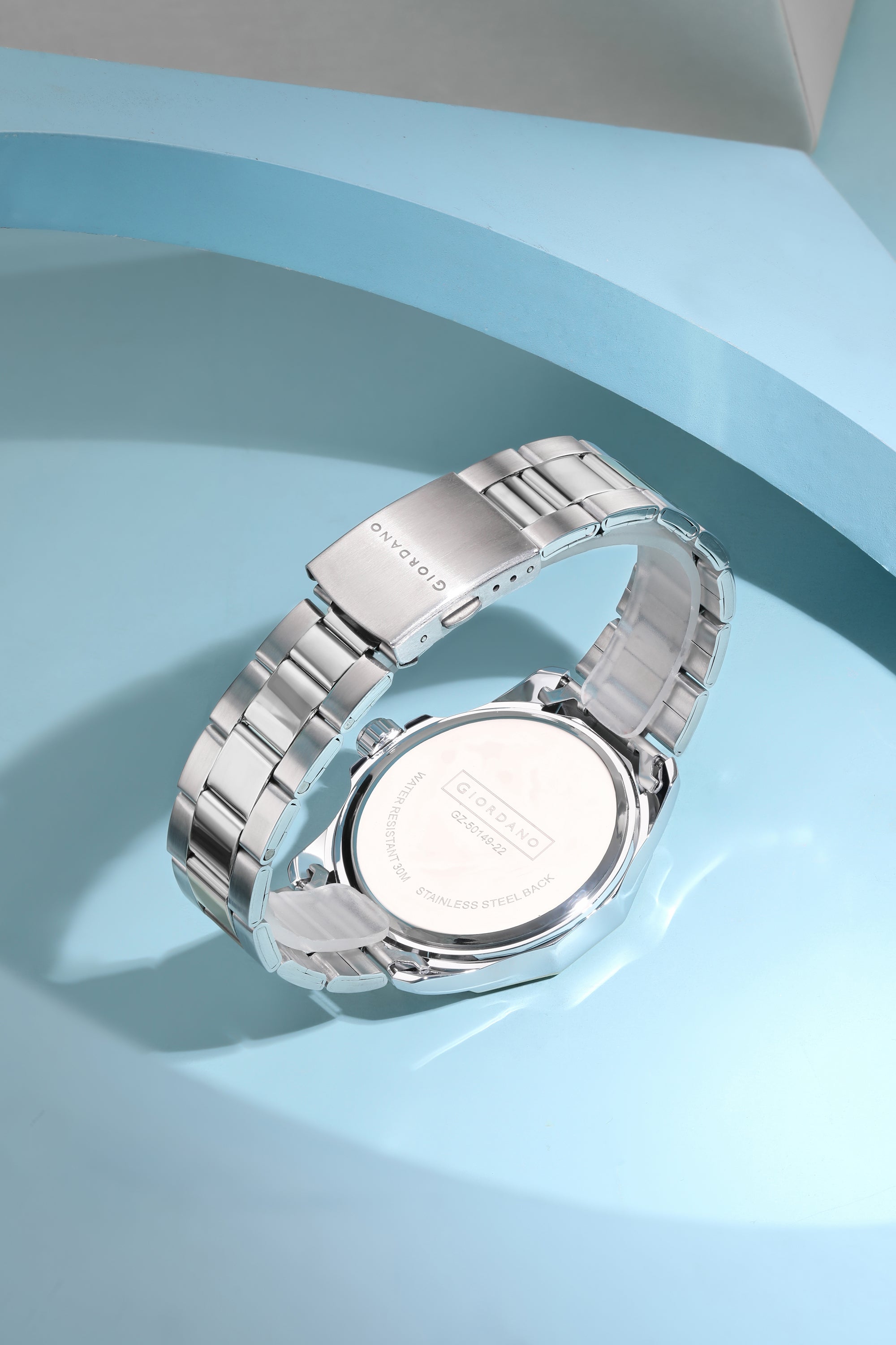 Giordano Stainless Steel Analog Watch for Men – Classic Sporty Design | Textured Dial, Quartz Movement and Date Display with Magnifier | GZ-50149-22