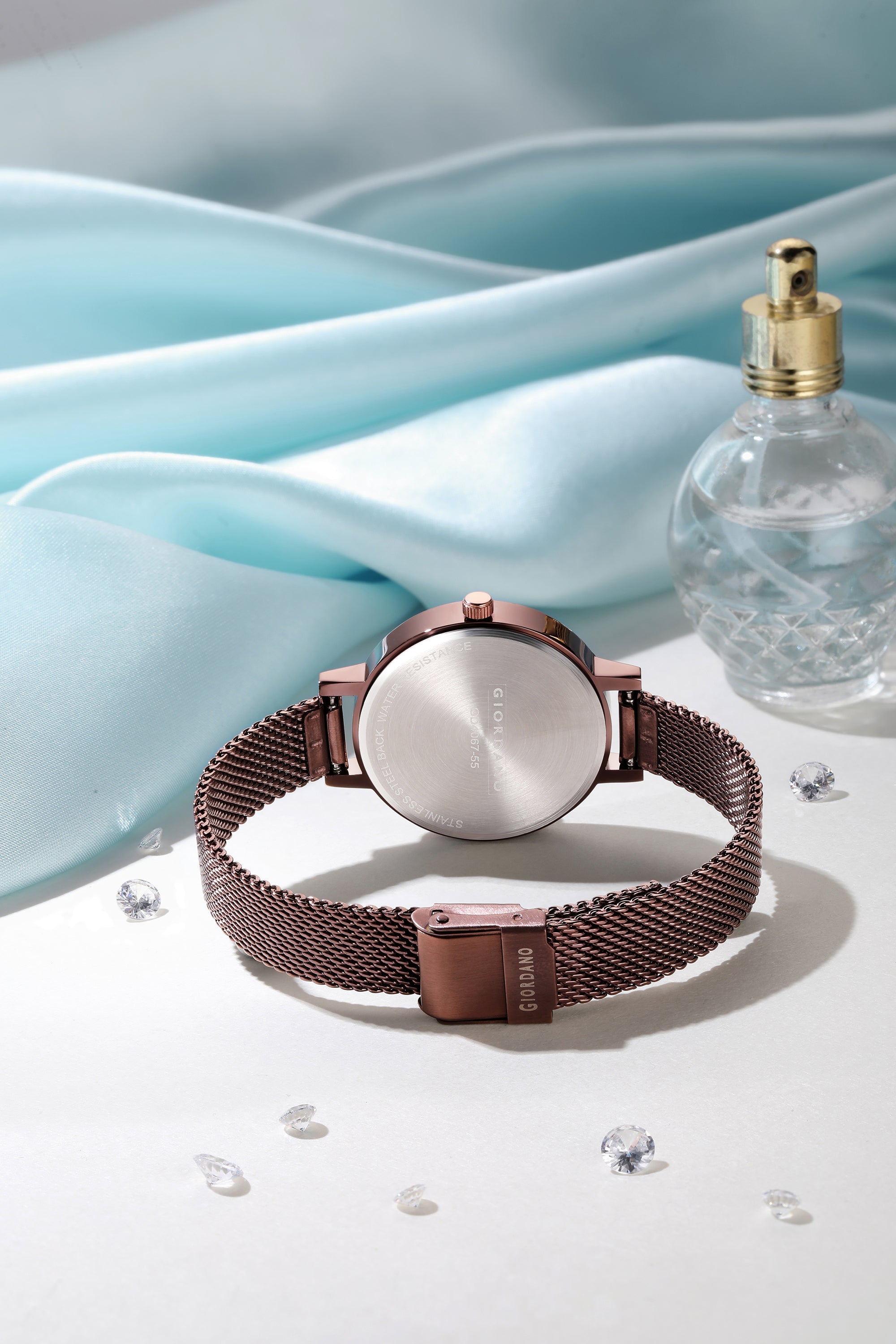 Giordano Fashionista Collection Stylish Analogue Watch for Women | Unique Design with Color Variant Mesh Metal strap | Ladies Wrist Watch to Compliment Your Look Ideal Gift for Women’s |Girls - GD4067-55