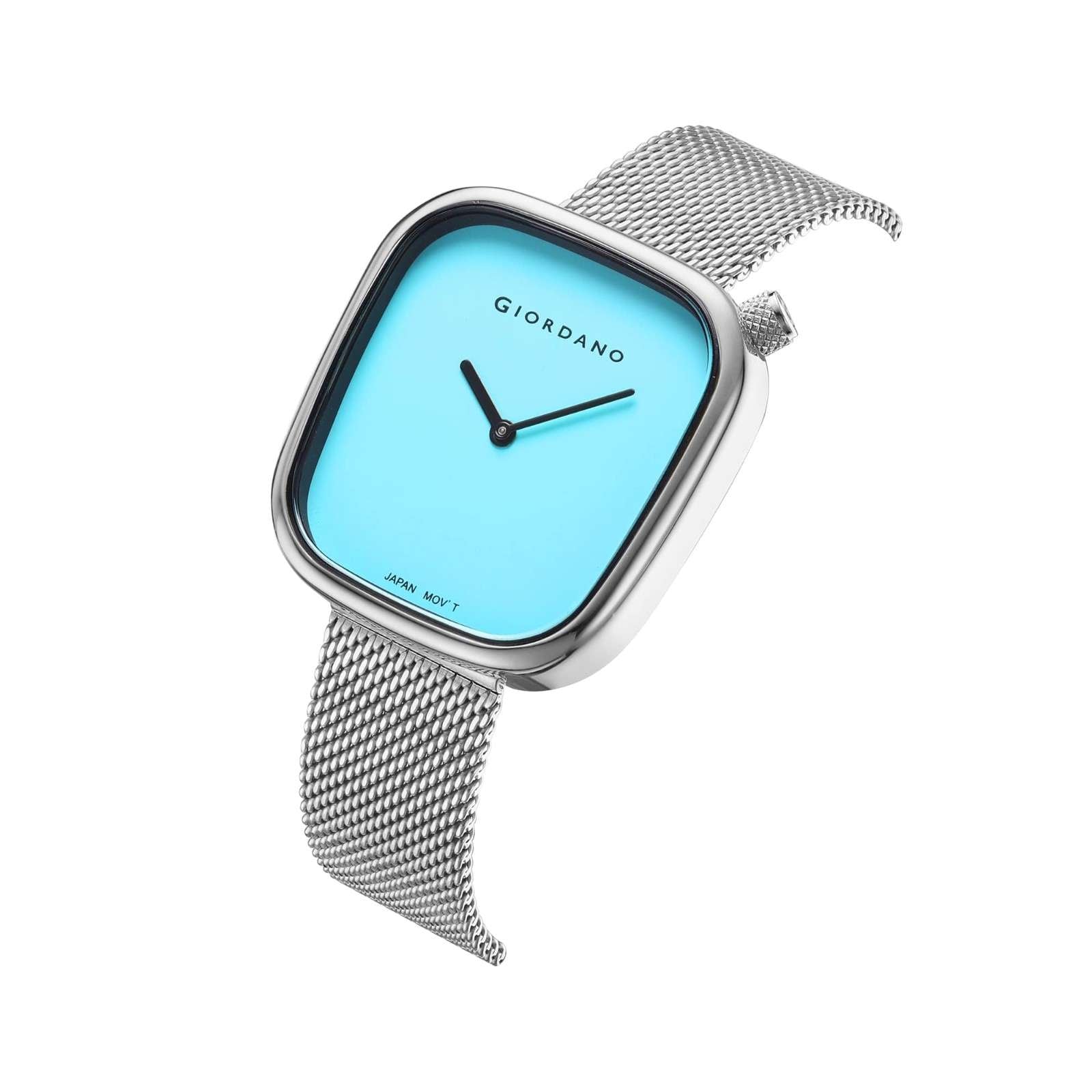 Giordano Analog Wrist Watch for Women with Stylish Metal Strap, Square dial and 3 Hand Mechanism GD-60006-55