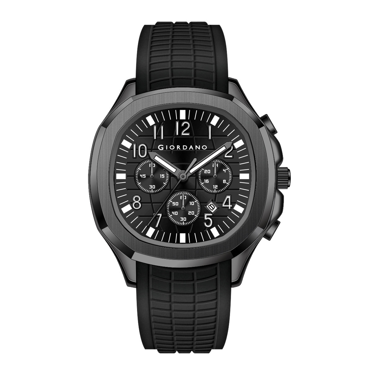 Giordano Precision and Comfort Multi Function Watch for Men with Textured Dial & Trendy Silicone Band | GZ-50143-01