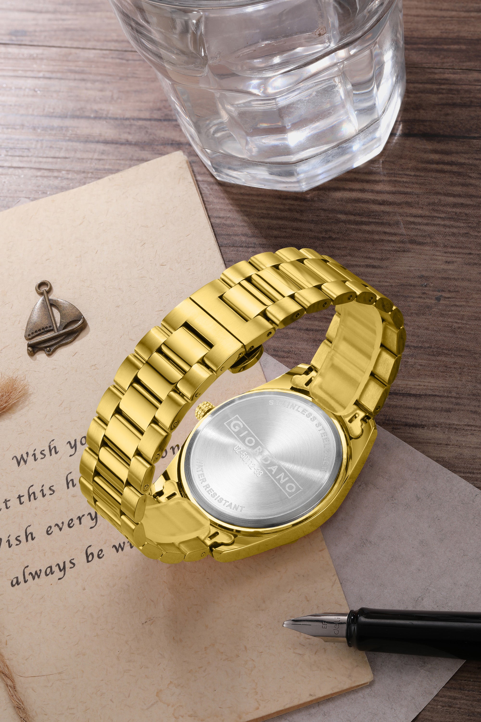 Giordano Analog Wrist Watch for Men Stylish Metal Strap with Water Resistant 3 Hand Mechanism for Men and Boys to Compliment Your Look/Ideal Gift for Male - GZ-50112-GZ-50112-33