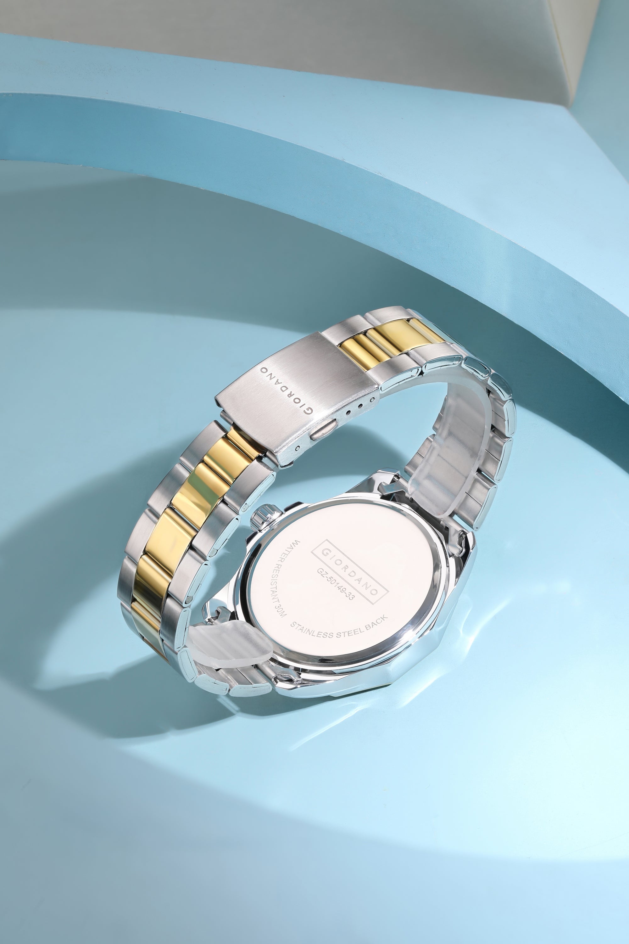 Giordano Stainless Steel Analog Watch for Men – Classic Sporty Design | Textured Dial, Quartz Movement and Date Display with Magnifier | GZ-50149-33