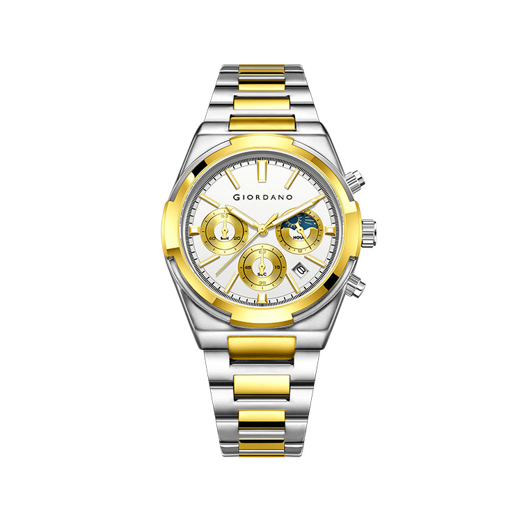 Giordano Luxury multifunctional Watch for Men with round dial, date display and Stainless Steel Strap | GZ-50152-55