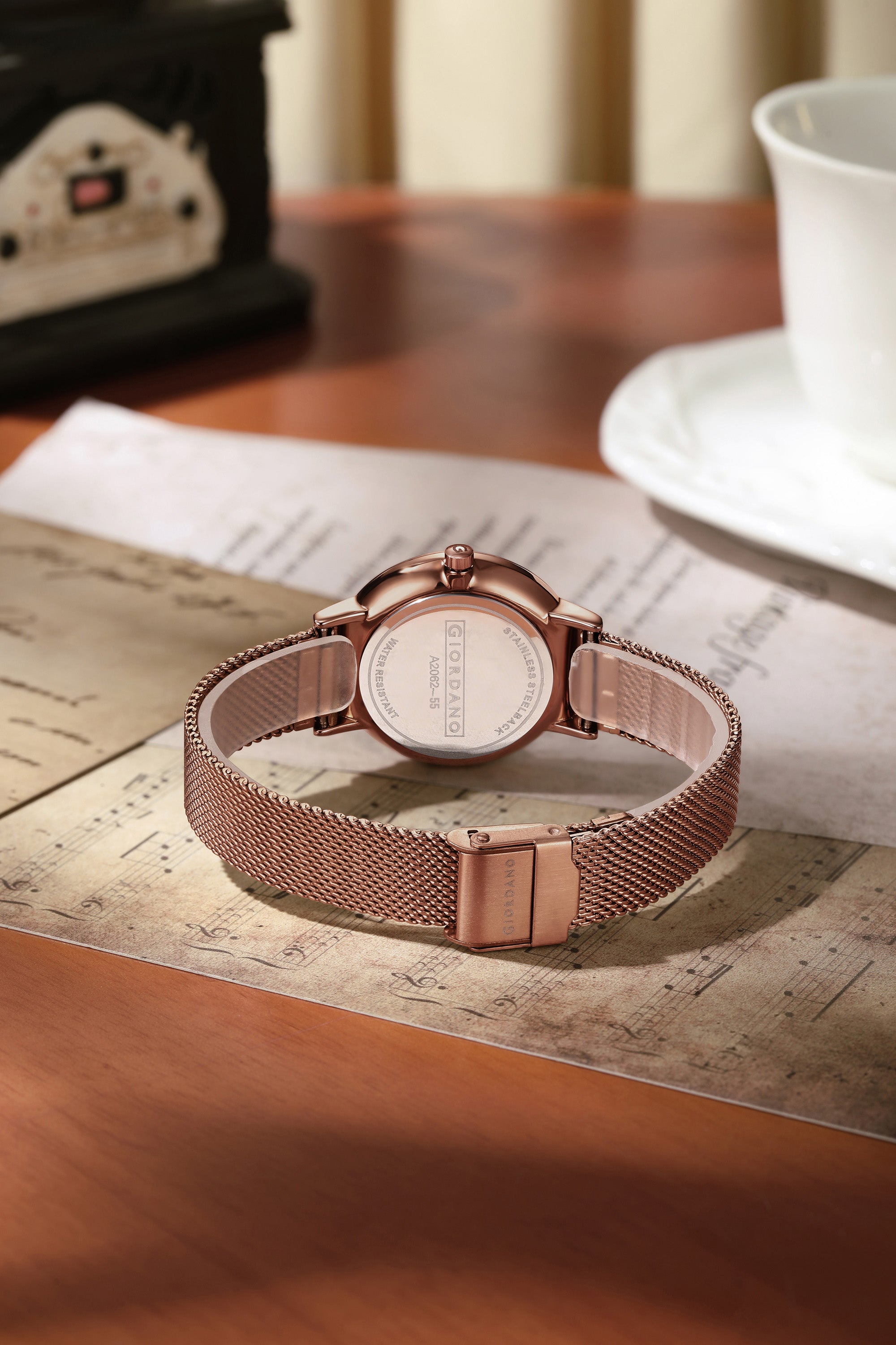 Giordano Analog Stylish Watch for Women | Water Resistant Simple and Fashion Watch Round Shape with Stainless Steel Case Wrist Watch for Ladies & Girls | Ideal Gift for Female - A2062-55