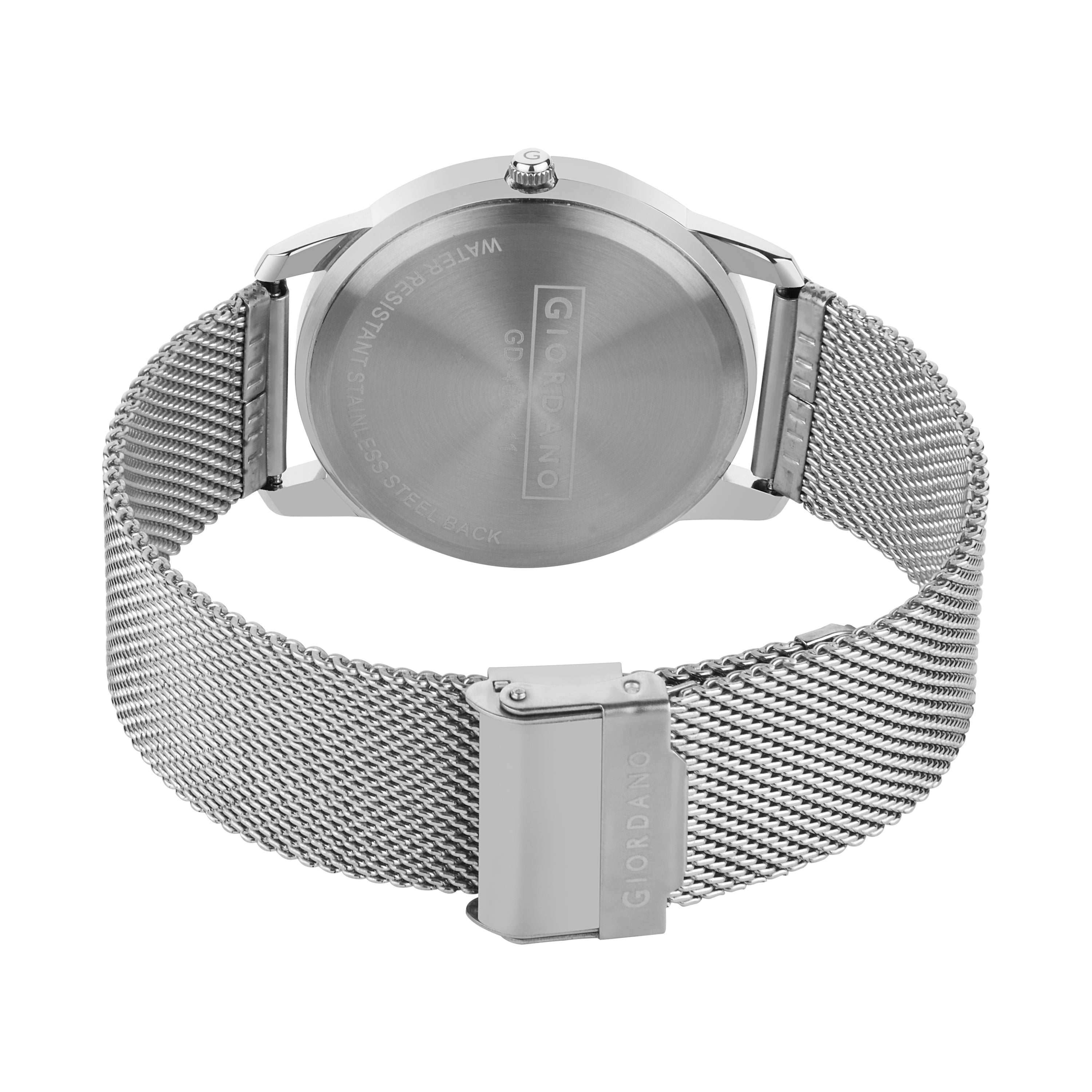 Giordano Slim Watch Collection Analog Watch for Men & Boys | Mesh Metal Band with Stainless Steel Case Round Shape Water Resistant Wrist Watch - GD-4064-11