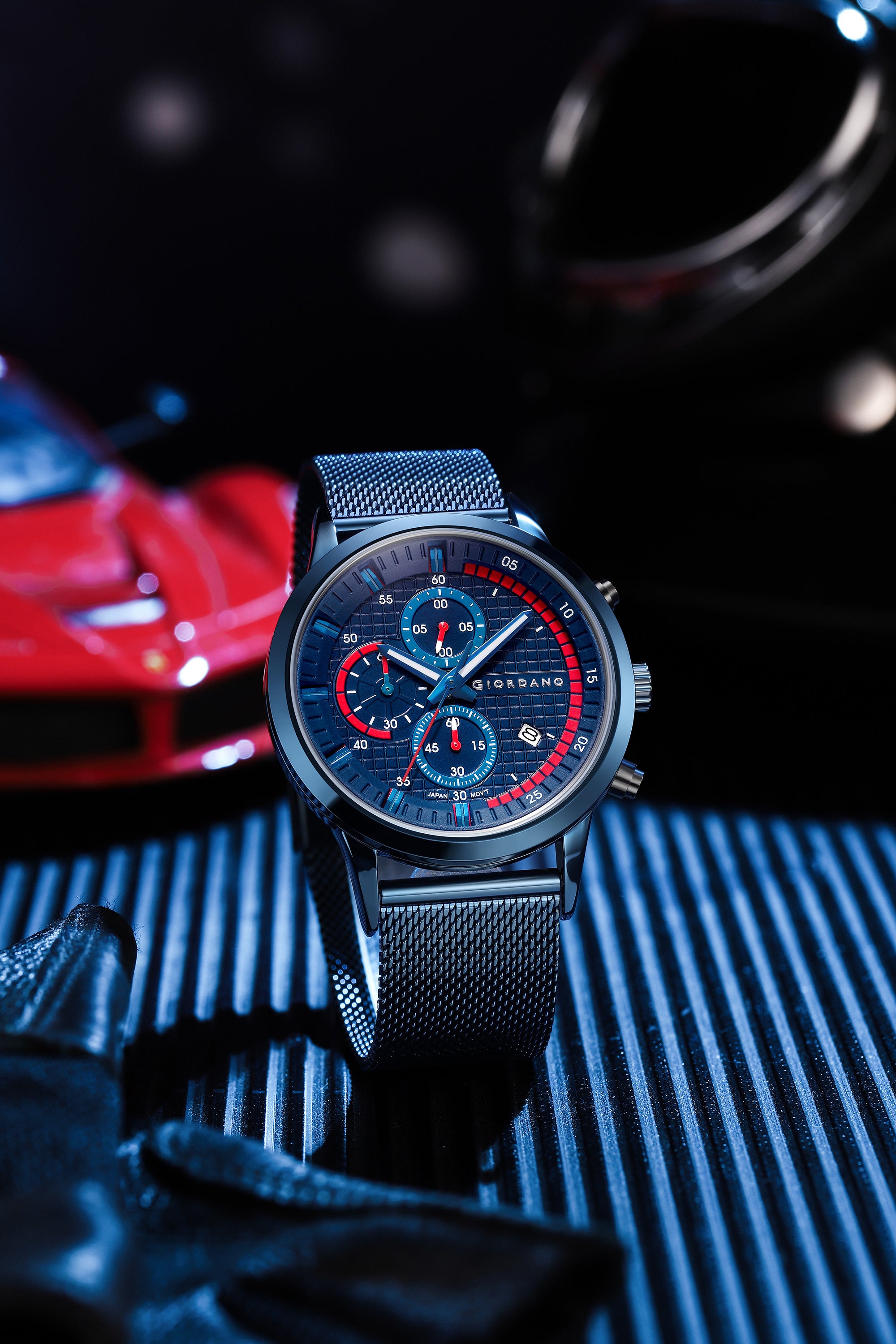 Giordano Multi Function - Performance Sport Watch for Men with Stopwatch Function & Mesh Metal Strap | GZ-50095-33