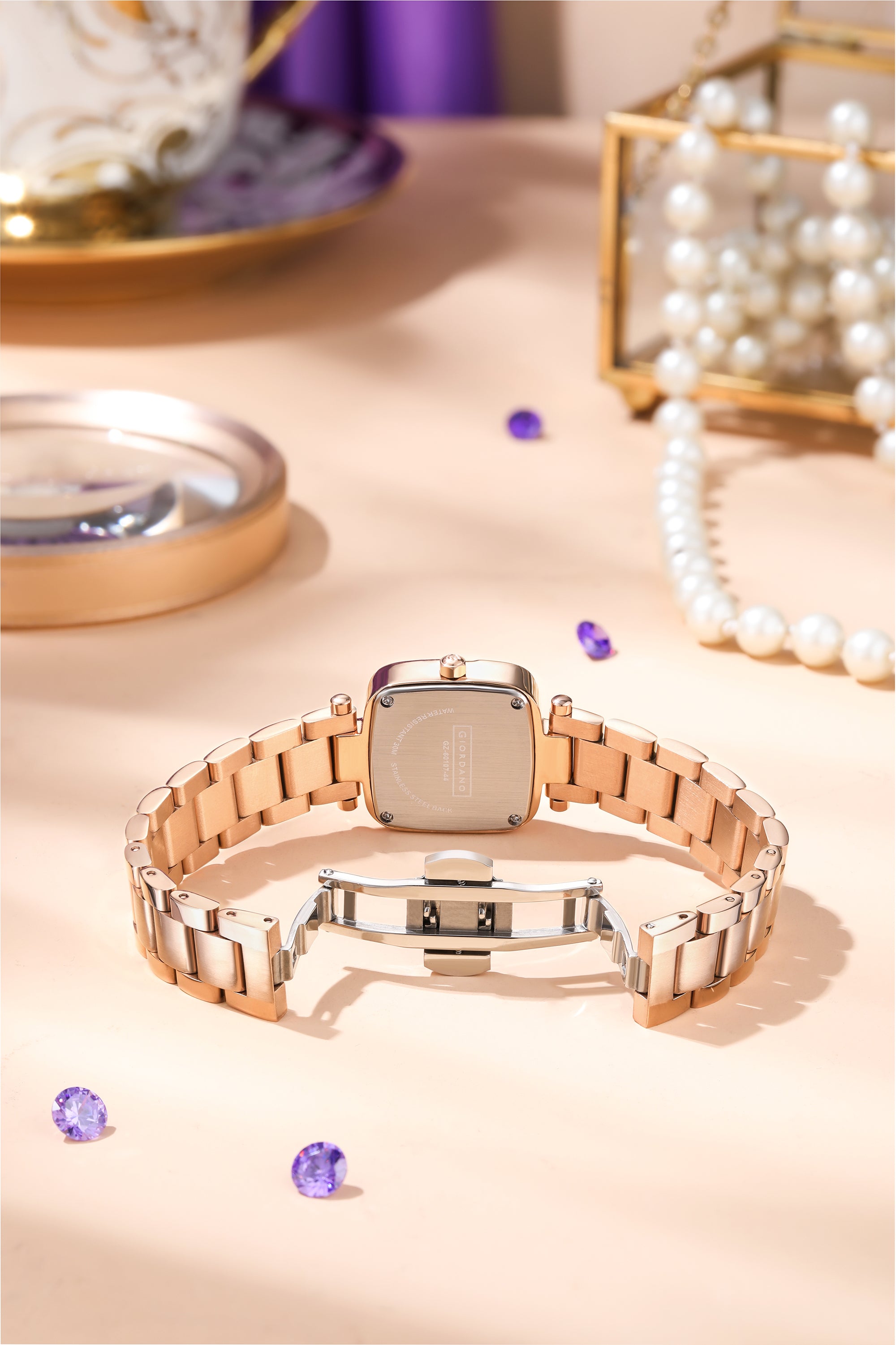 Giordano Quartz Analog Watch for Women Dial with Metal Strap Fashionable Design, Water Resistant – Perfect for Casual & Office Wear | GZ-60107-44