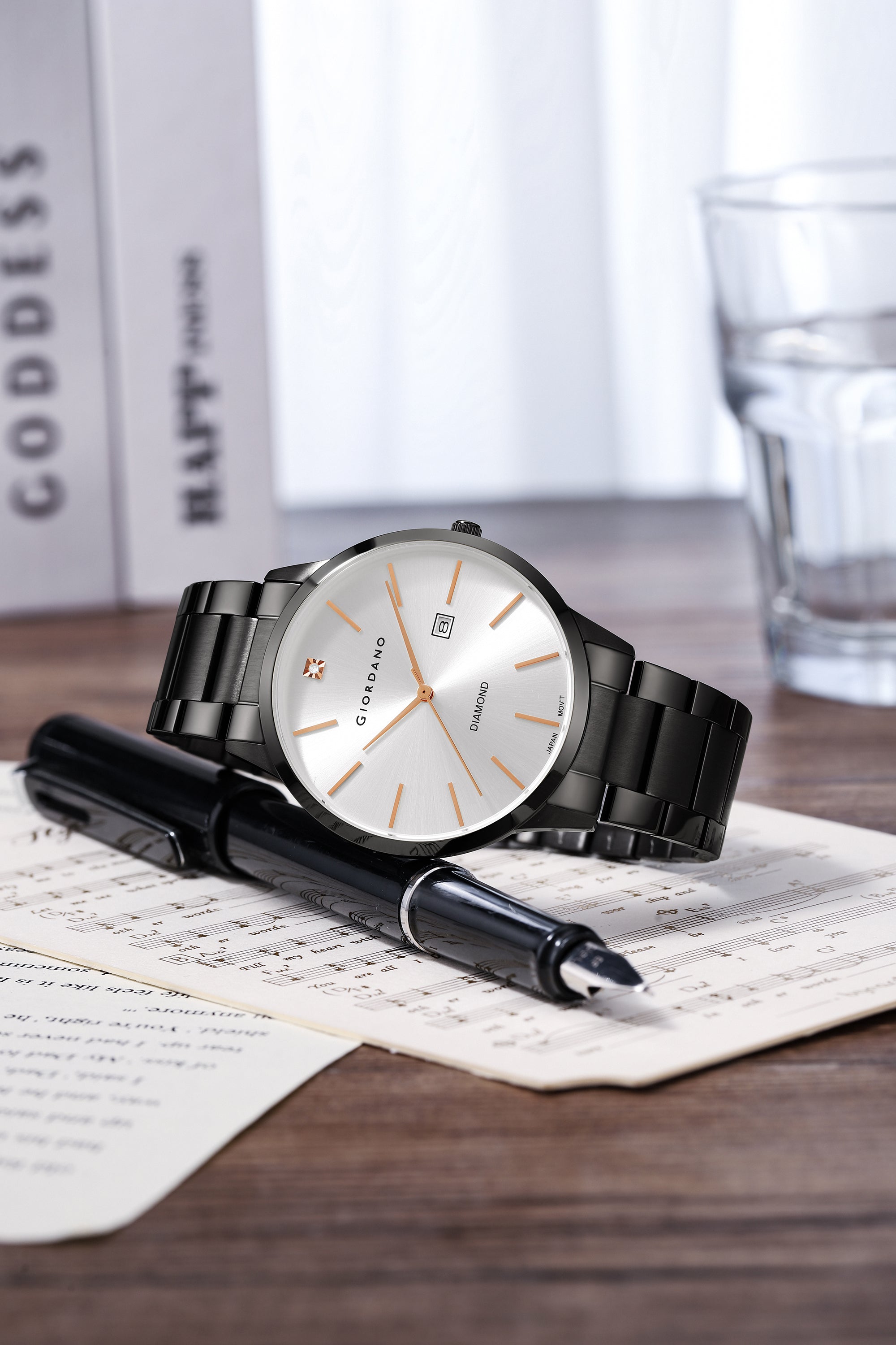 Giordano Classic Analog Watch for Men with Diamond Marked Dial and Stainless Steel Strap | GZ-50101-22