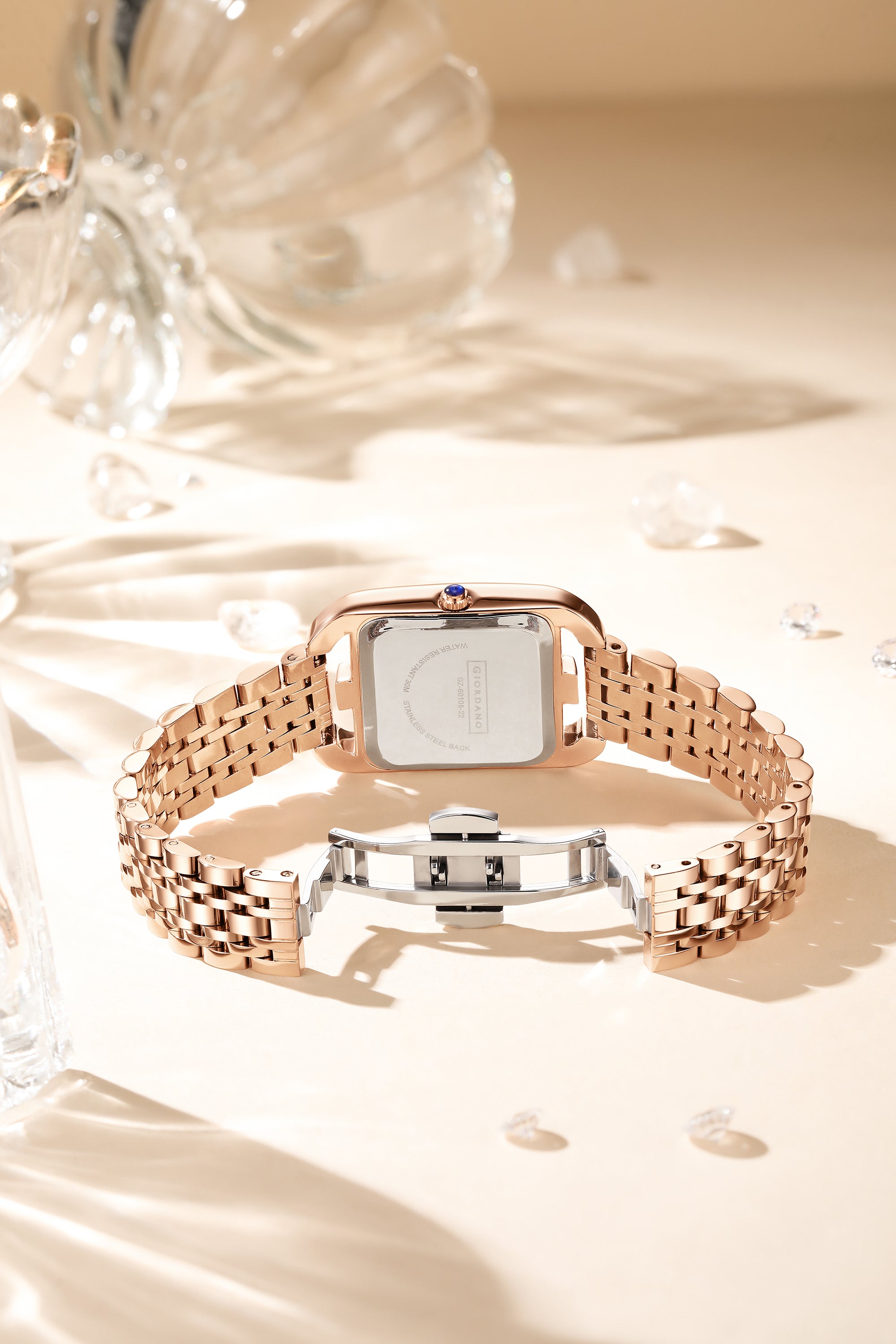 Giordano Analog Watch for Women– Stylish Dial with Crystal Accents, Metal Strap, Quartz Movement – Elegant Accessory for Special Occasions | GZ-60108-22