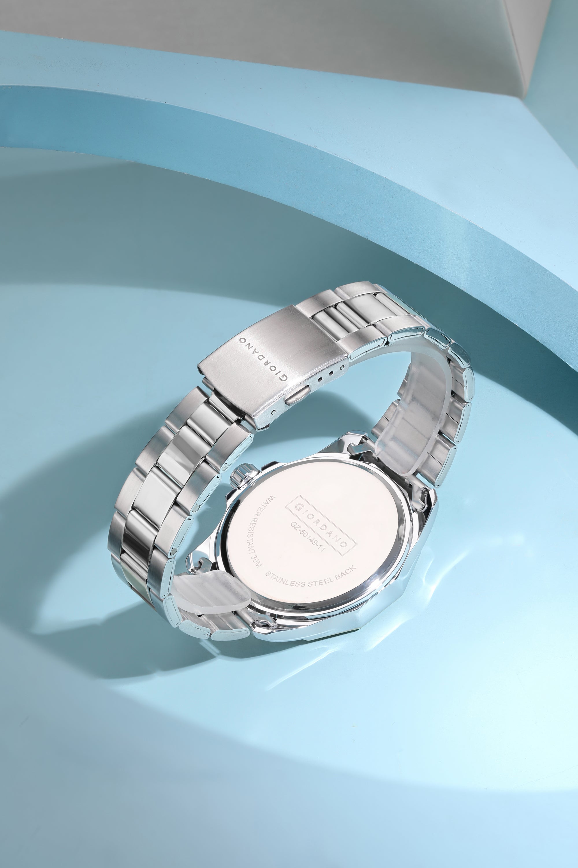 Giordano Stainless Steel Analog Watch for Men – Classic Sporty Design | Textured Dial, Quartz Movement and Date Display with Magnifier | GZ-50149-11