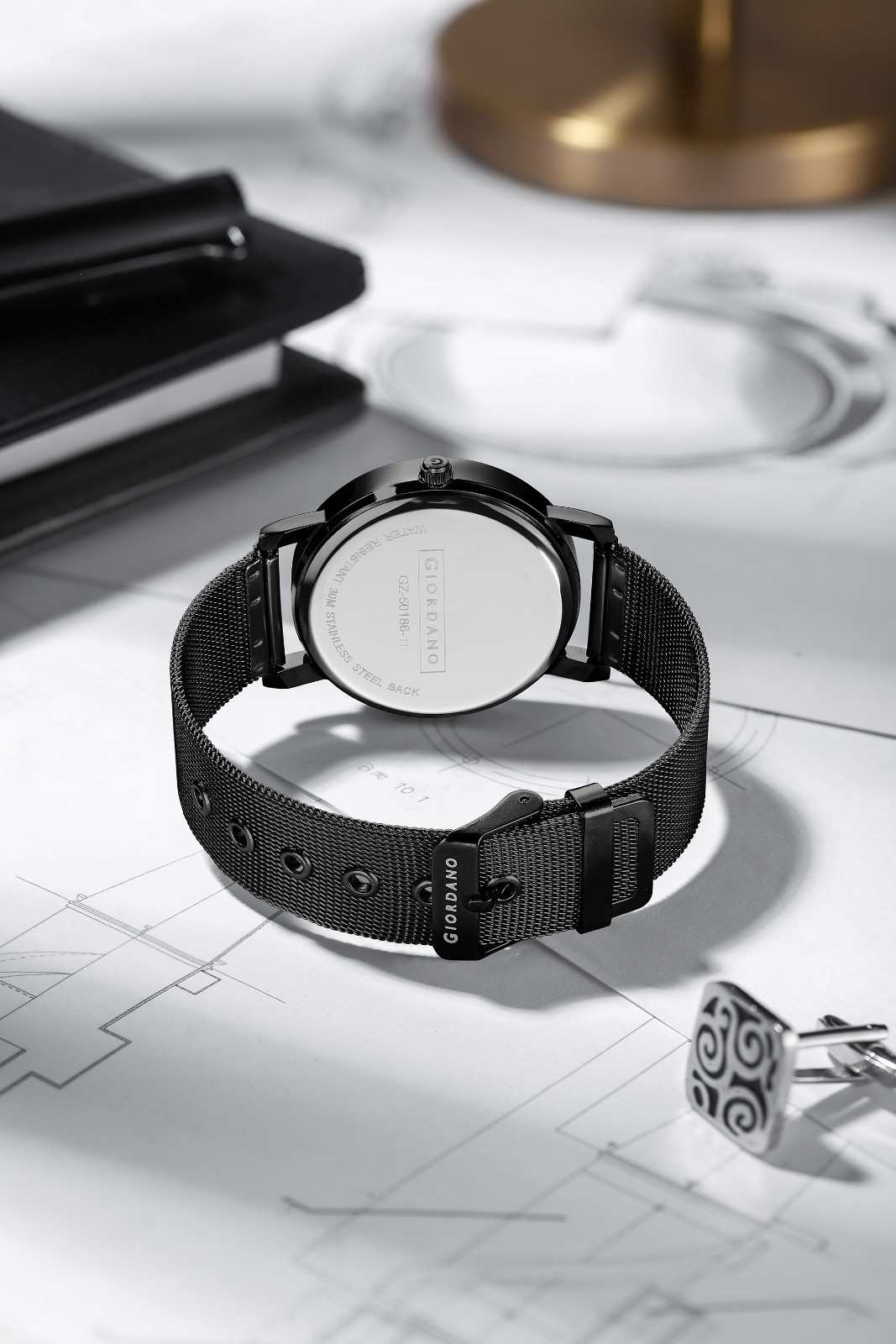 Giordano Classic Analog Quartz Watch for Men – Mesh Metal Strap, Minimalist Dial with Roman Numerals, Slim Elegant Dress Watch - GZ-50186-11