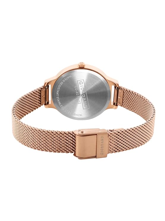 Giordano Analog Watch for Women Stylish Metal Strap| 3 Hands Mechanism with Water Resistance Latest Generation Premium Analogue Watches Ideal Gift for Female, Ladies & Girls - GD4071 | GD4071-22