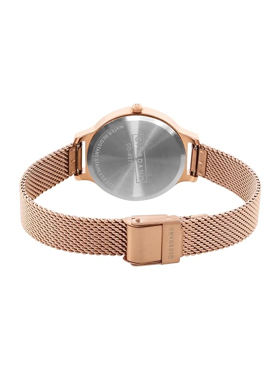 Giordano Analog Watch for Women Stylish Metal Strap| 3 Hands Mechanism with Water Resistance Latest Generation Premium Analogue Watches | GD4071-33