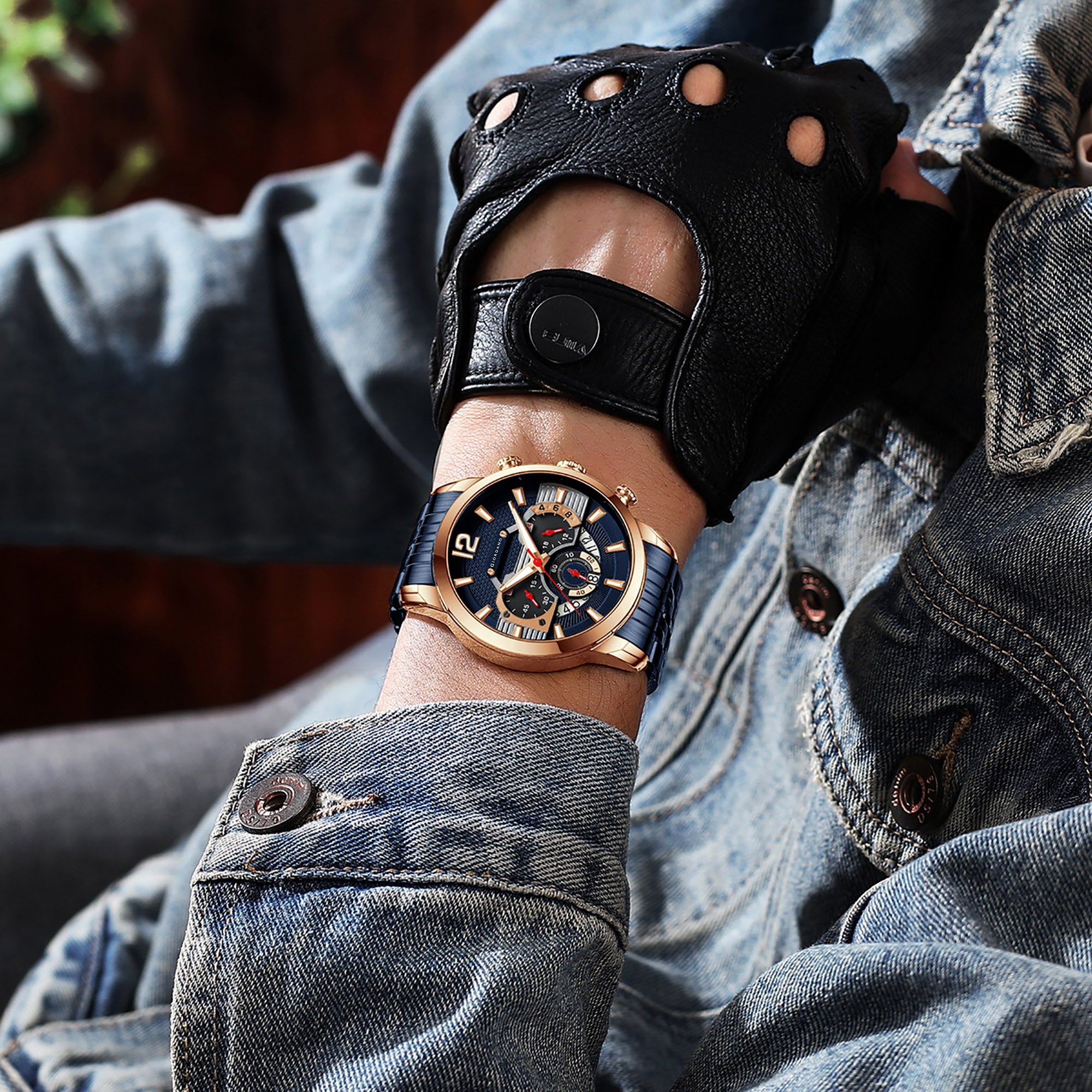 Giordano Analog Wrist Watch for Men Stylish Metal Strap with Water Resistant Multifunction Mechanism Watch GZ-50032-44