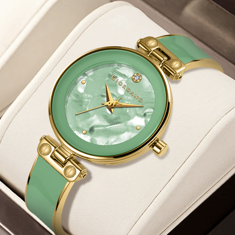 Giordano Designer Analog Watch for Women – Glossy Round Dial & Bracelet Style Stainless Steel Strap | GZ-60099-66