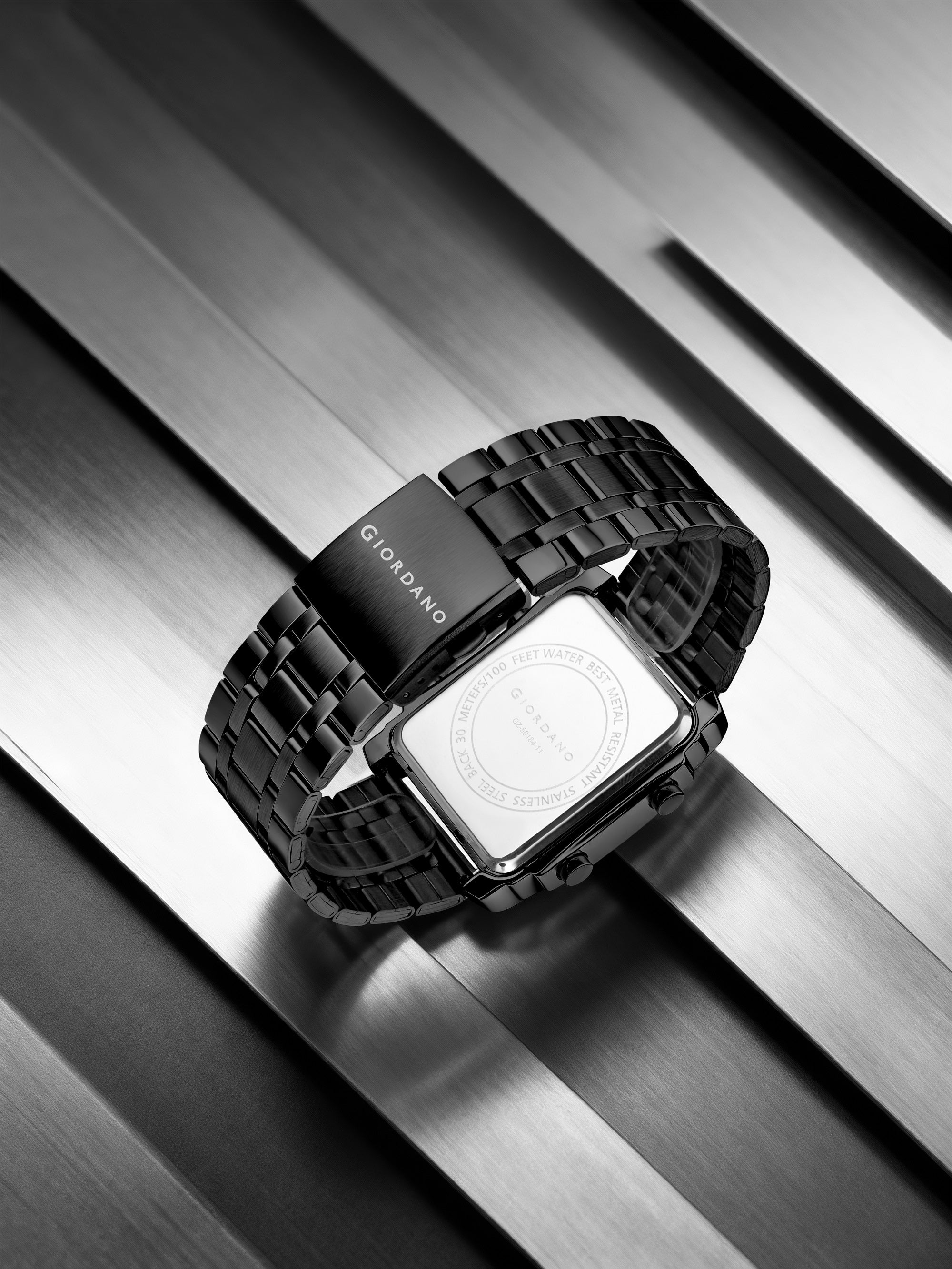 Giordano Analog-Digital Display Watch for Men Quartz Movement, LED Light, Dual Time, Date Function, Stainless Steel Strap - GZ-50184-11