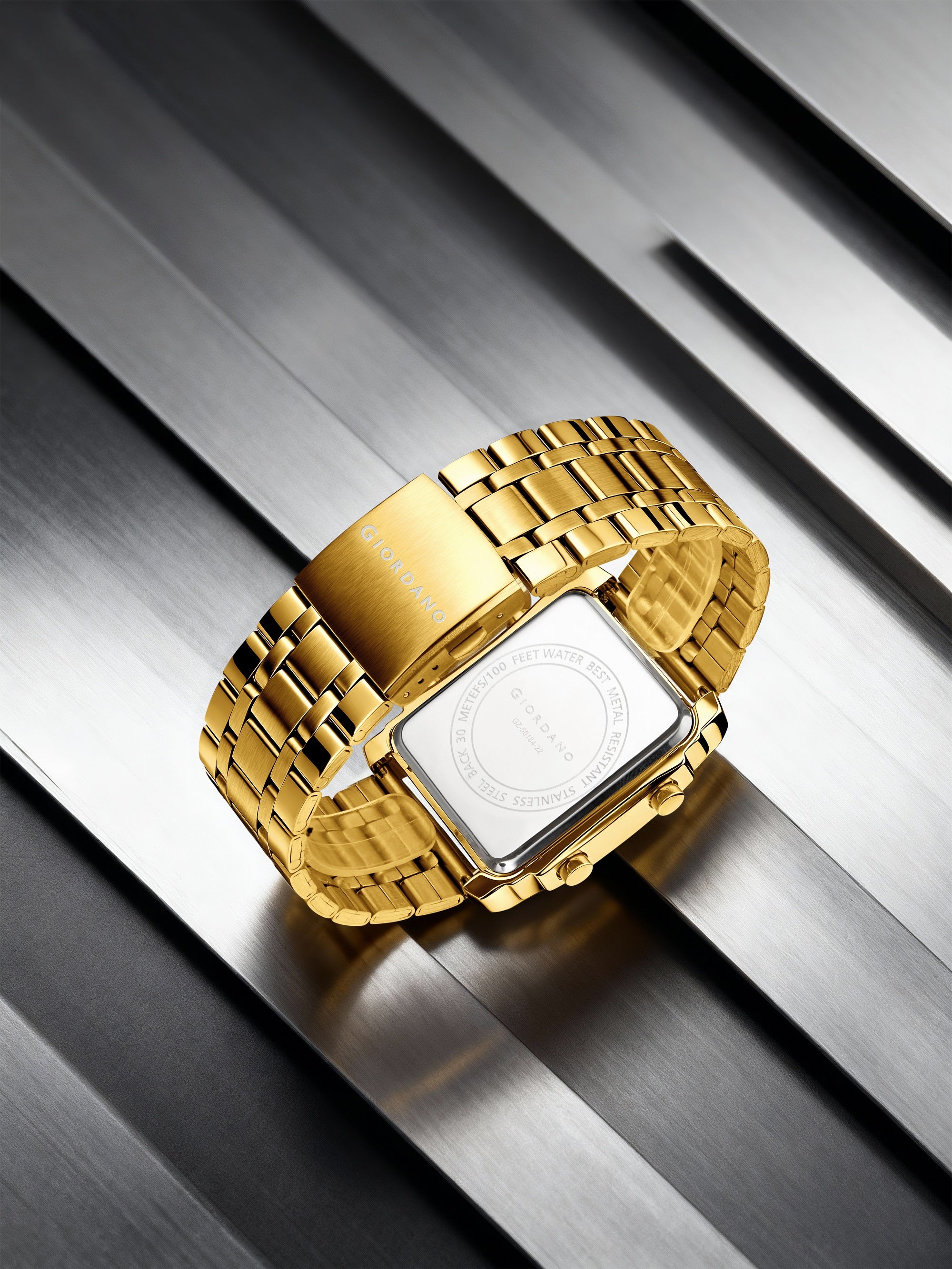 Giordano Analog-Digital Display Watch for Men Quartz Movement, LED Light, Dual Time, Date Function, Stainless Steel Strap - GZ-50184-22