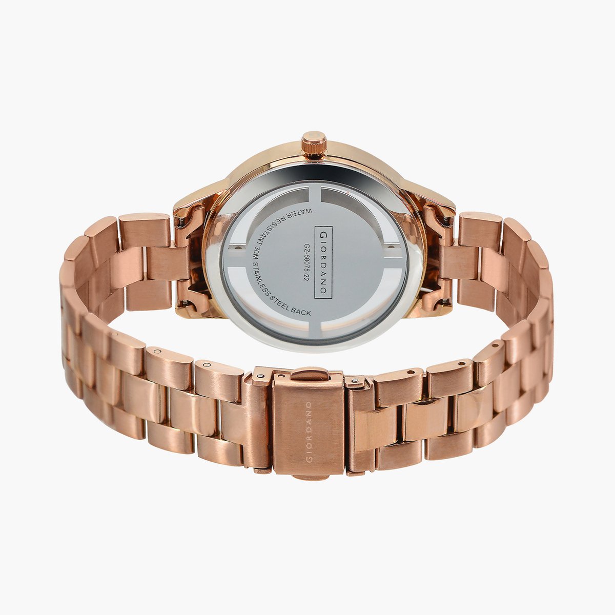 Giordano Analog Stylish Watch for Women with See-Through Dial with Crystal Accents and Stainless Steel Strap | GZ-60078-22