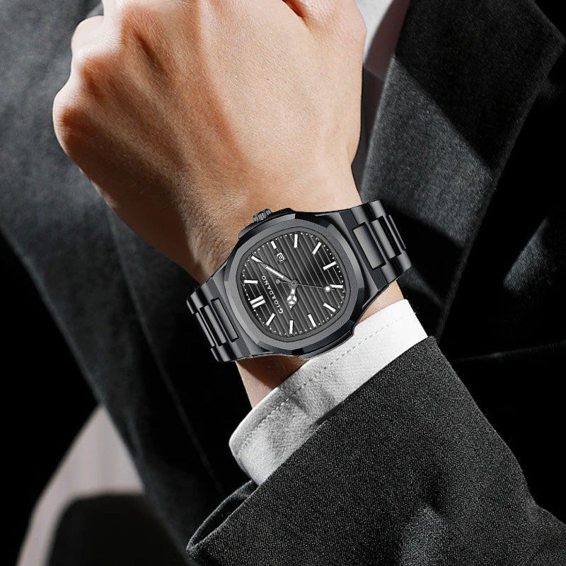 Giordano Analog Watch for Men – Textured Dial, Stainless Steel Strap, Date Display, Quartz Movement, Water Resistant | GZ-50134-11