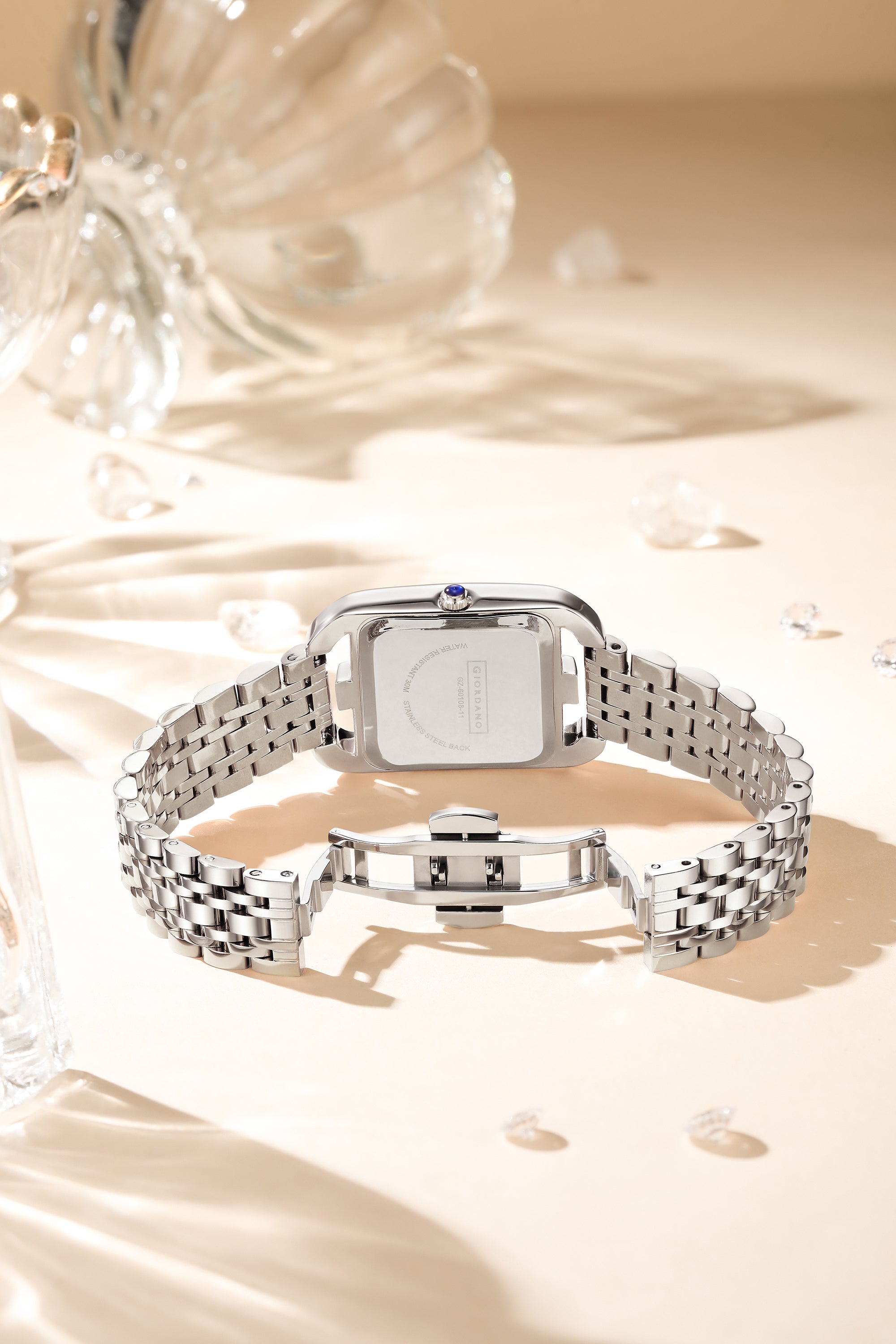 Giordano Analog Watch for Women– Stylish Dial with Crystal Accents, Metal Strap, Quartz Movement – Elegant Accessory for Special Occasions | GZ-60108-11