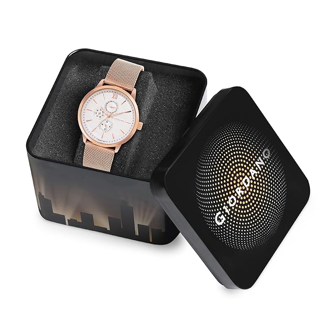 Giordano Analogue Watch for Men with Stylish Mesh Band with Water Resistant Casual Wrist Watch to Complement Your Party Look | GD-50008-44