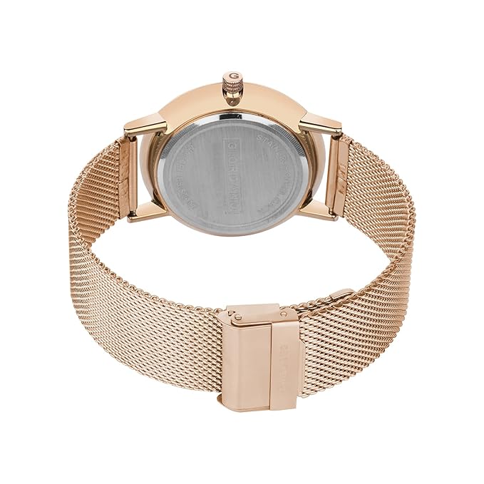 Giordano Rose Gold  Analog Stylish Watch for Couple with Stylish dial with Roman Indicess and mesh Metal Strap GD-1172-SETA-11