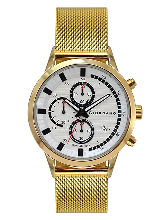 Giordano Multi Function - Performance Sport Watch for Men with Stopwatch Function & Mesh Metal Strap | GZ-50095-22