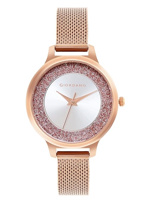 Giordano Analog Watch for Women Stylish Metal Strap| 3 Hands Mechanism with Water Resistance Latest Generation Premium Analogue Watches Ideal Gift for Female, Ladies & Girls - GD4071 | GD4071-22