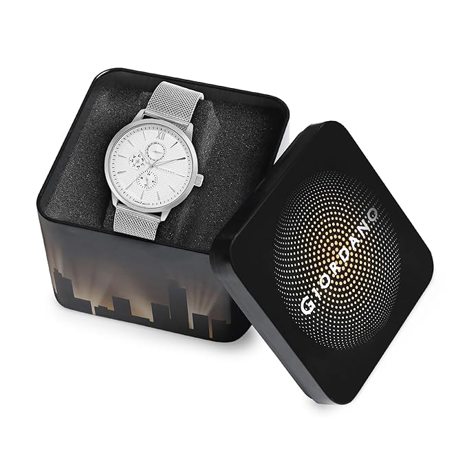 Giordano Analogue Watch for Men with Stylish Mesh Band with Water Resistant Casual Wrist Watch to Complement Your Party Look | GD-50008-11