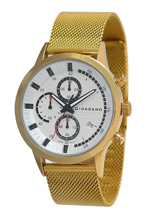 Giordano Multi Function - Performance Sport Watch for Men with Stopwatch Function & Mesh Metal Strap | GZ-50095-22