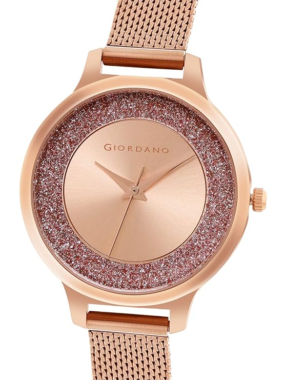 Giordano Analog Watch for Women Stylish Metal Strap| 3 Hands Mechanism with Water Resistance Latest Generation Premium Analogue Watches | GD4071-33