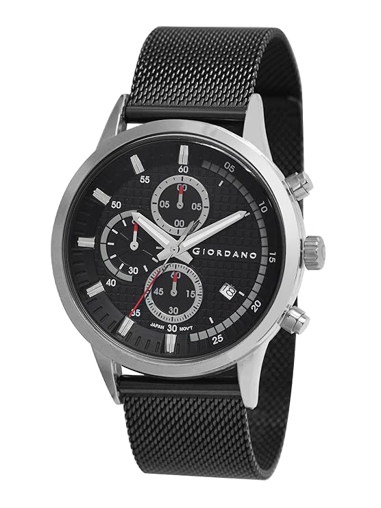 Giordano Multi Function - Performance Sport Watch for Men with Stopwatch Function & Mesh Metal Strap | GZ-50095-11