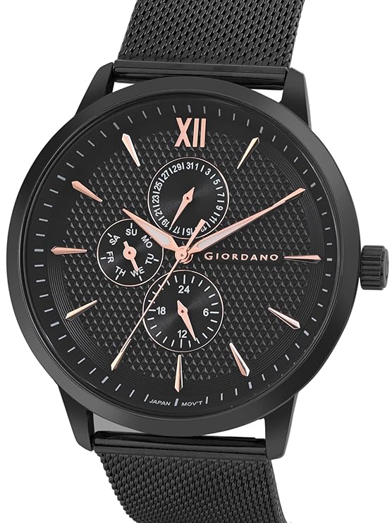 Giordano Analogue Watch for Men with Stylish Mesh Band with Water Resistant Casual Wrist Watch to Complement Your Party Look | GD-50008-22