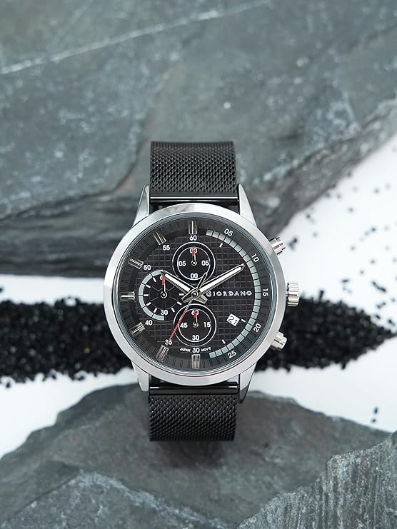 Giordano Multi Function - Performance Sport Watch for Men with Stopwatch Function & Mesh Metal Strap | GZ-50095-11