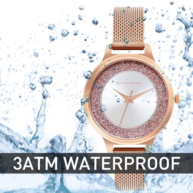 Giordano Analog Watch for Women Stylish Metal Strap| 3 Hands Mechanism with Water Resistance Latest Generation Premium Analogue Watches Ideal Gift for Female, Ladies & Girls - GD4071 | GD4071-22