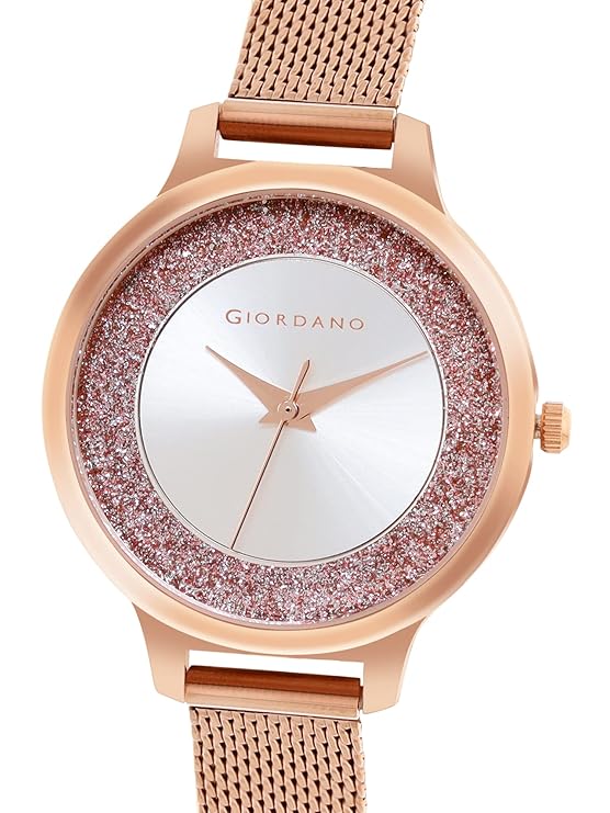 Giordano Analog Watch for Women Stylish Metal Strap| 3 Hands Mechanism with Water Resistance Latest Generation Premium Analogue Watches Ideal Gift for Female, Ladies & Girls - GD4071 | GD4071-22