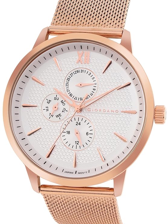 Giordano Analogue Watch for Men with Stylish Mesh Band with Water Resistant Casual Wrist Watch to Complement Your Party Look | GD-50008-44