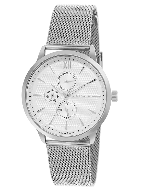 Giordano Analogue Watch for Men with Stylish Mesh Band with Water Resistant Casual Wrist Watch to Complement Your Party Look | GD-50008-11