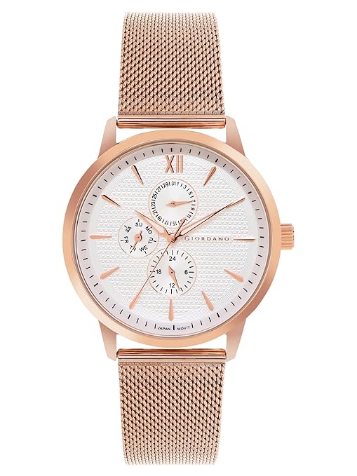 Giordano Analogue Watch for Men with Stylish Mesh Band with Water Resistant Casual Wrist Watch to Complement Your Party Look | GD-50008-44