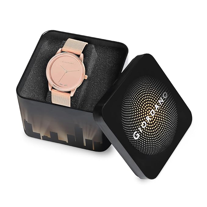 Giordano Analog Watch for Women Stylish Metal Strap| 3 Hands Mechanism with Water Resistant Wrist Watch | GZ-60026-11