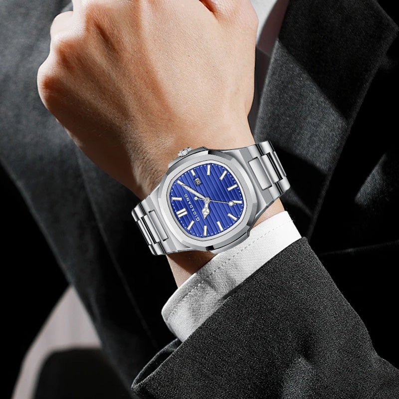 Giordano Analog Watch for Men – Textured Dial, Stainless Steel Strap, Date Display, Quartz Movement, Water Resistant | GZ-50134-55