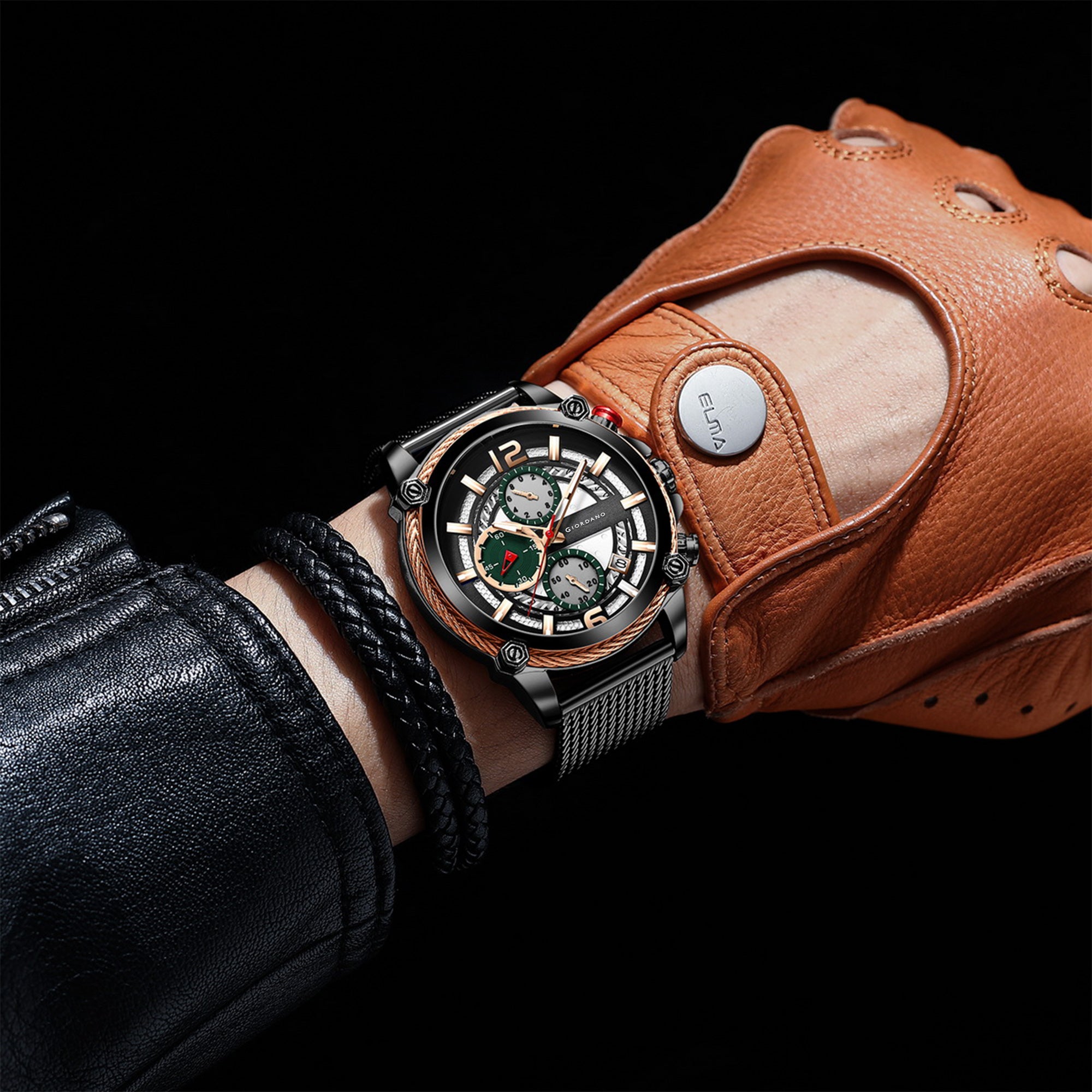 Giordano Analog Wrist Watch for Men Stylish Metal Strap with Water Resistant Multifunction Mechanism Watch | GZ-50039-11