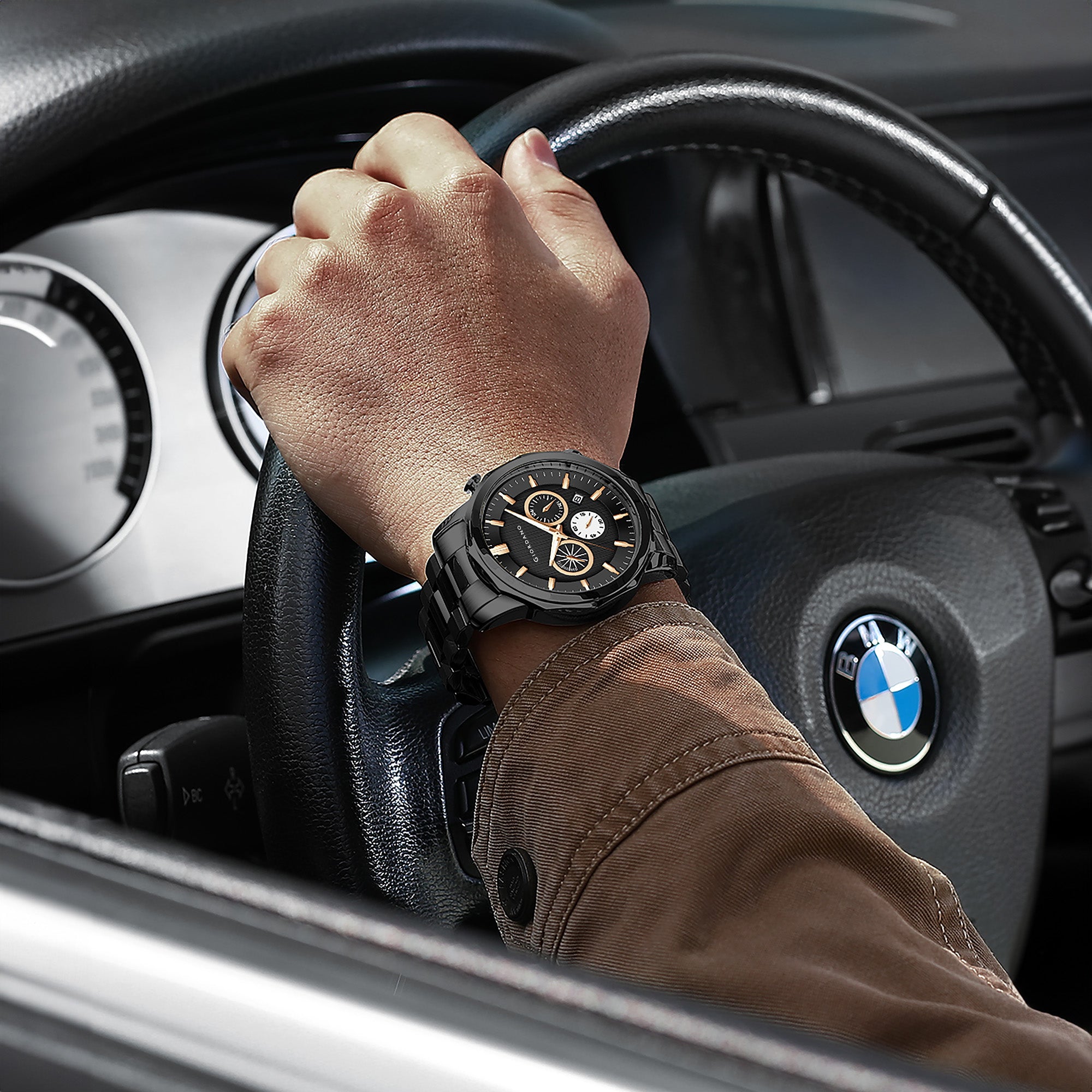 Giordano Analog Wrist Watch for Men Stylish Metal Strap with Water Resistant Multifunction Mechanism Watch GZ-50036-22