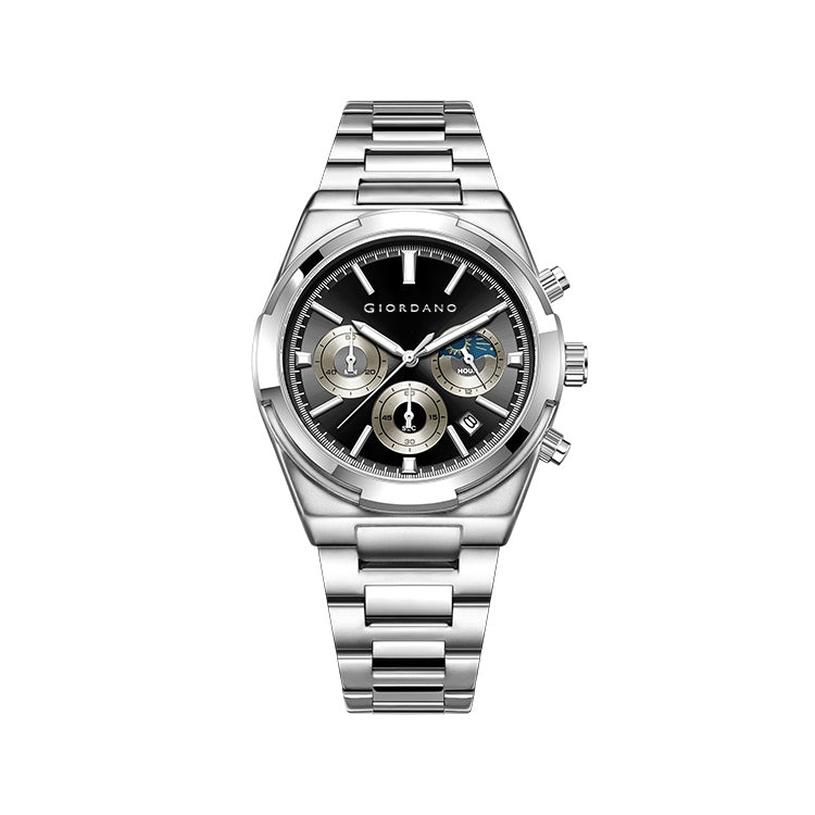 Giordano Luxury multifunctional Watch for Men with round dial, date display and Stainless Steel Strap | GZ-50152-22