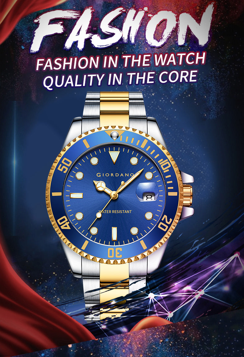 Giordano Premium Analog Watch for Men with Rotating Bezel, Stainless Steel Strap and Date Display | GZ-50006-88