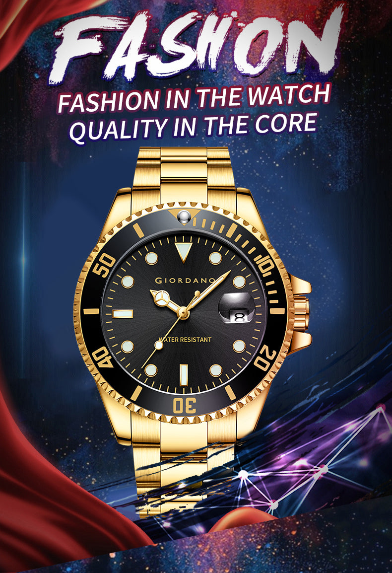 Giordano Premium Analog Watch for Men with Rotating Bezel, Stainless Steel Strap and Date Display | GZ-50006-77