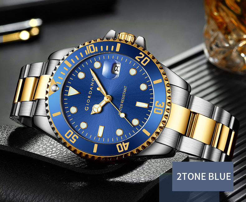 Giordano Premium Analog Watch for Men with Rotating Bezel, Stainless Steel Strap and Date Display | GZ-50006-88