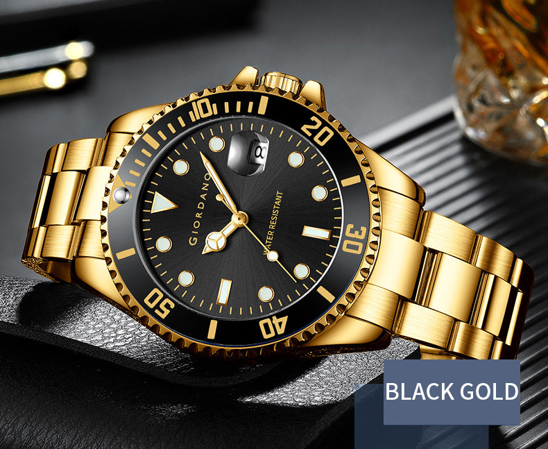 Giordano Premium Analog Watch for Men with Rotating Bezel, Stainless Steel Strap and Date Display | GZ-50006-77